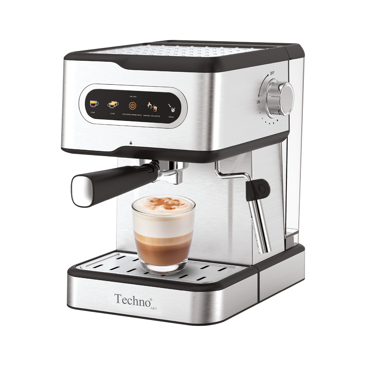 Te‑830 Espresso Maker اسپرسو ساز تکنو مدل TE-830 ایتالیی 20 بار پمپ - Image 1